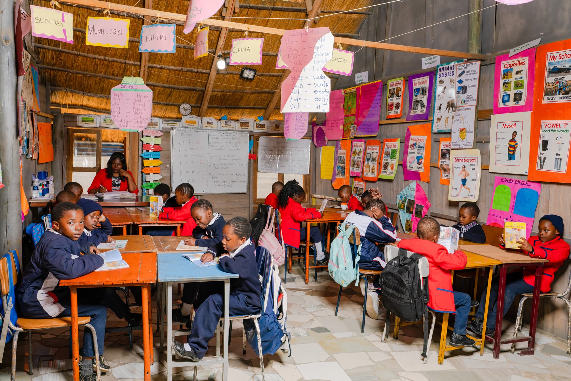 Grade 1-2 learners in class