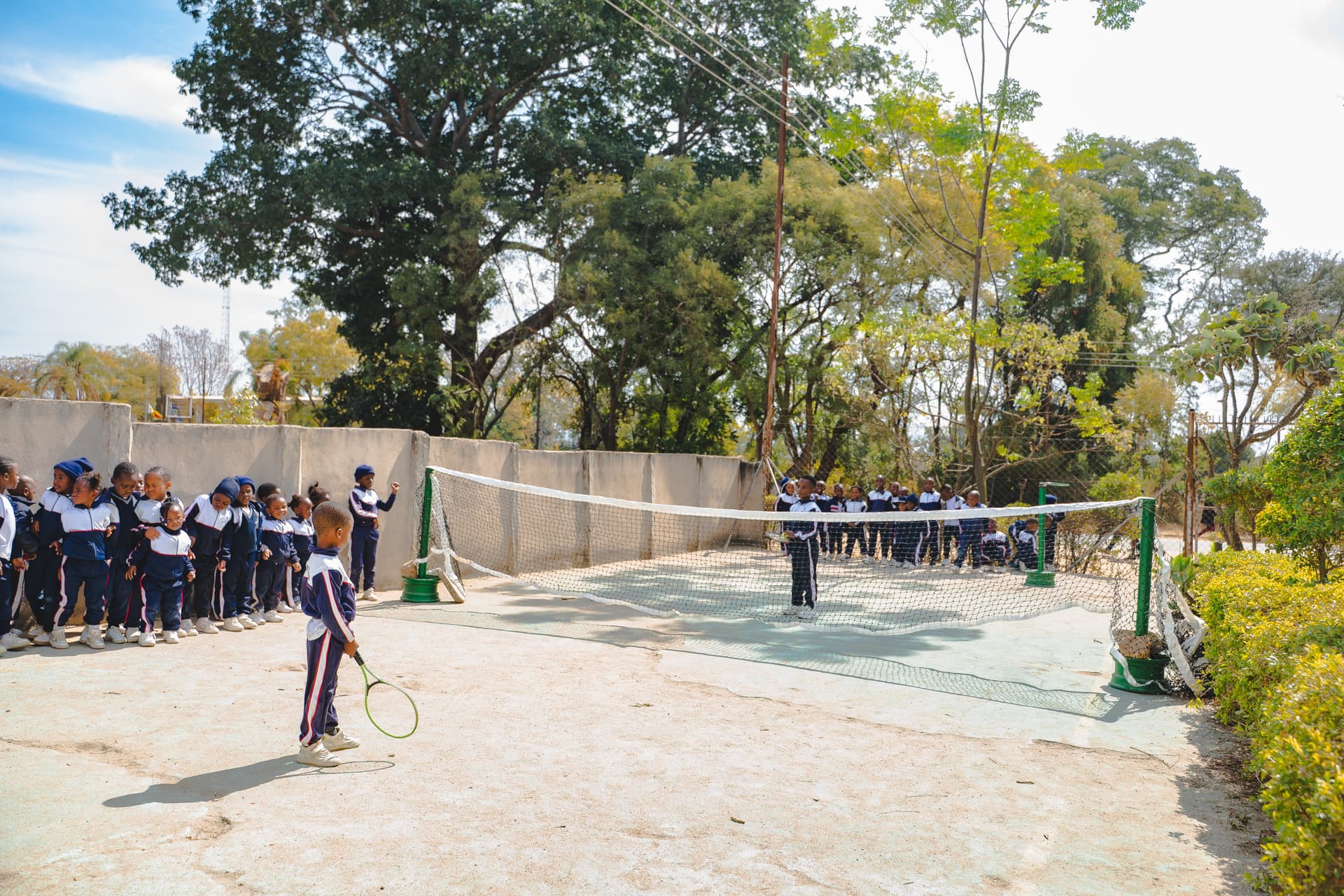 Primary students taking part in sports