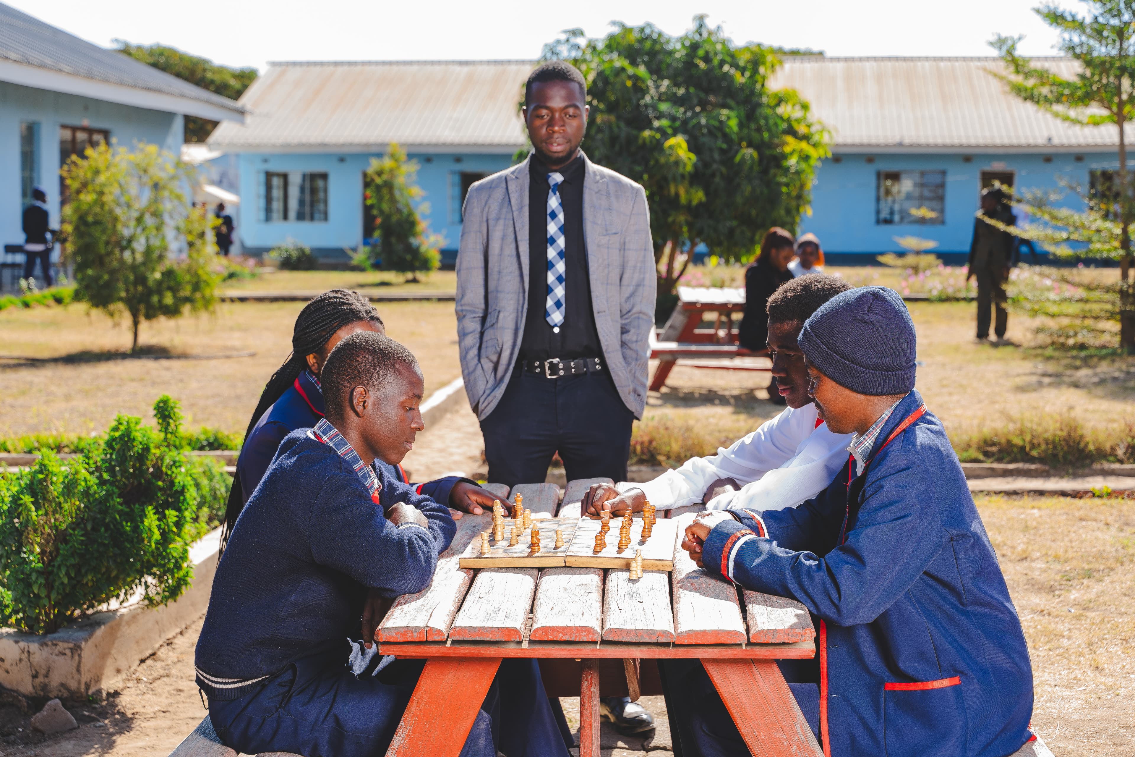 Pupils playing sports
