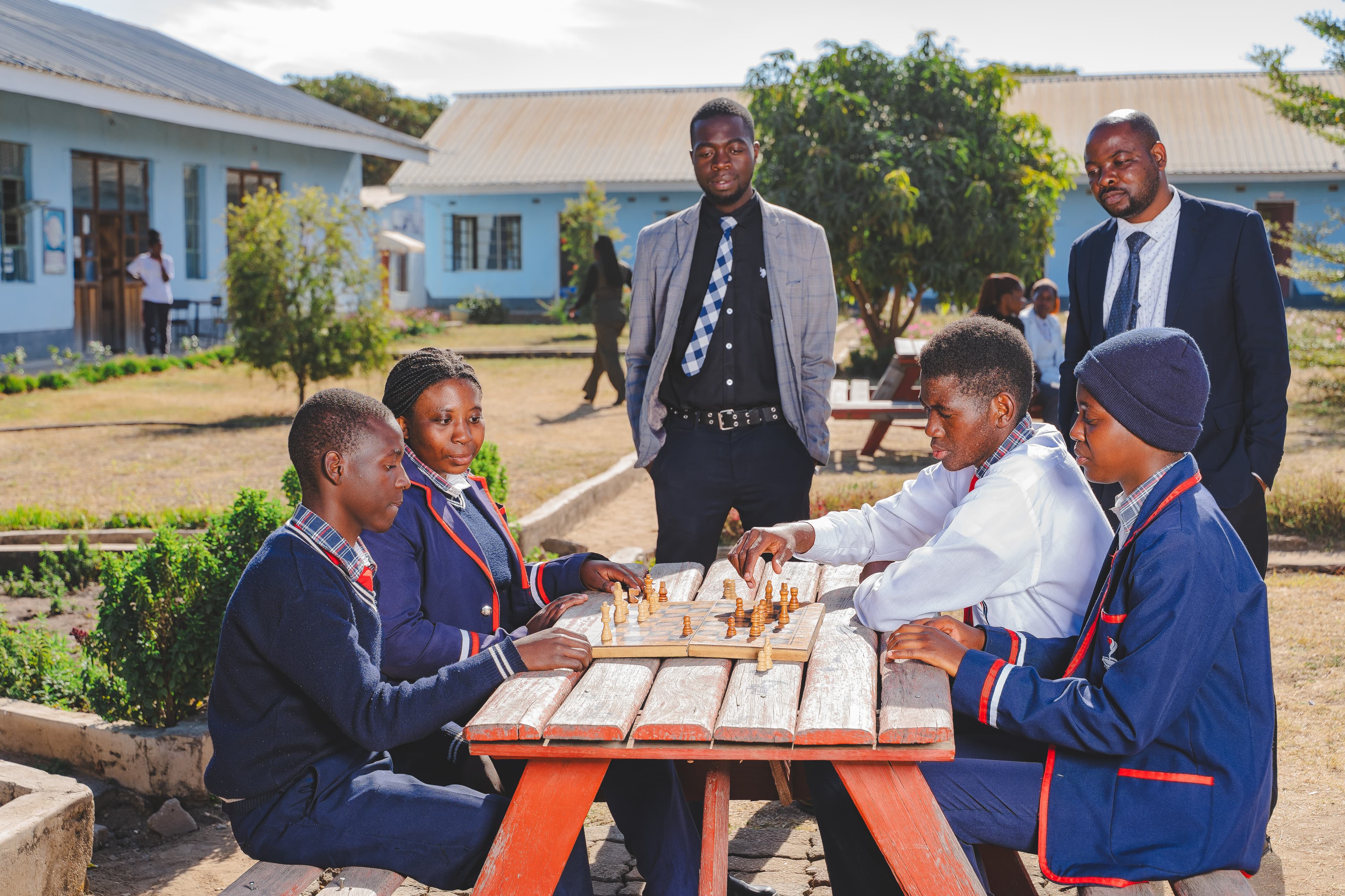 Pupils playing sports