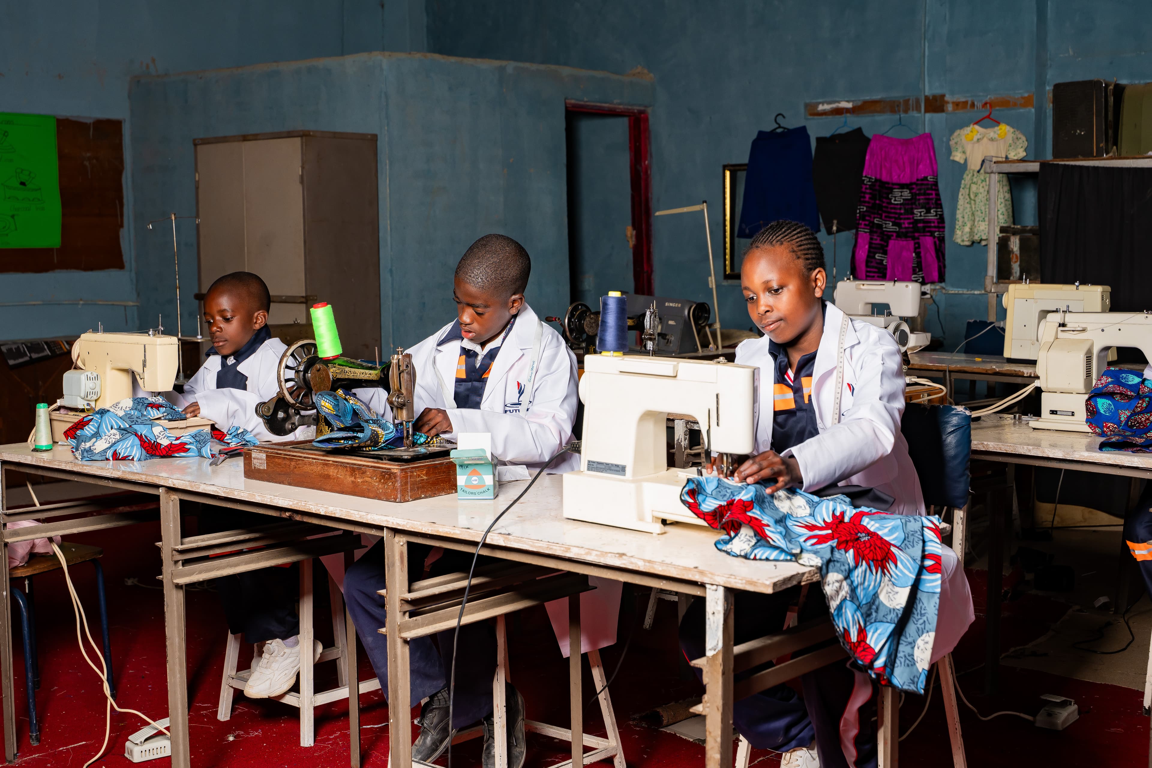 Students doing fashion practical at futures academy