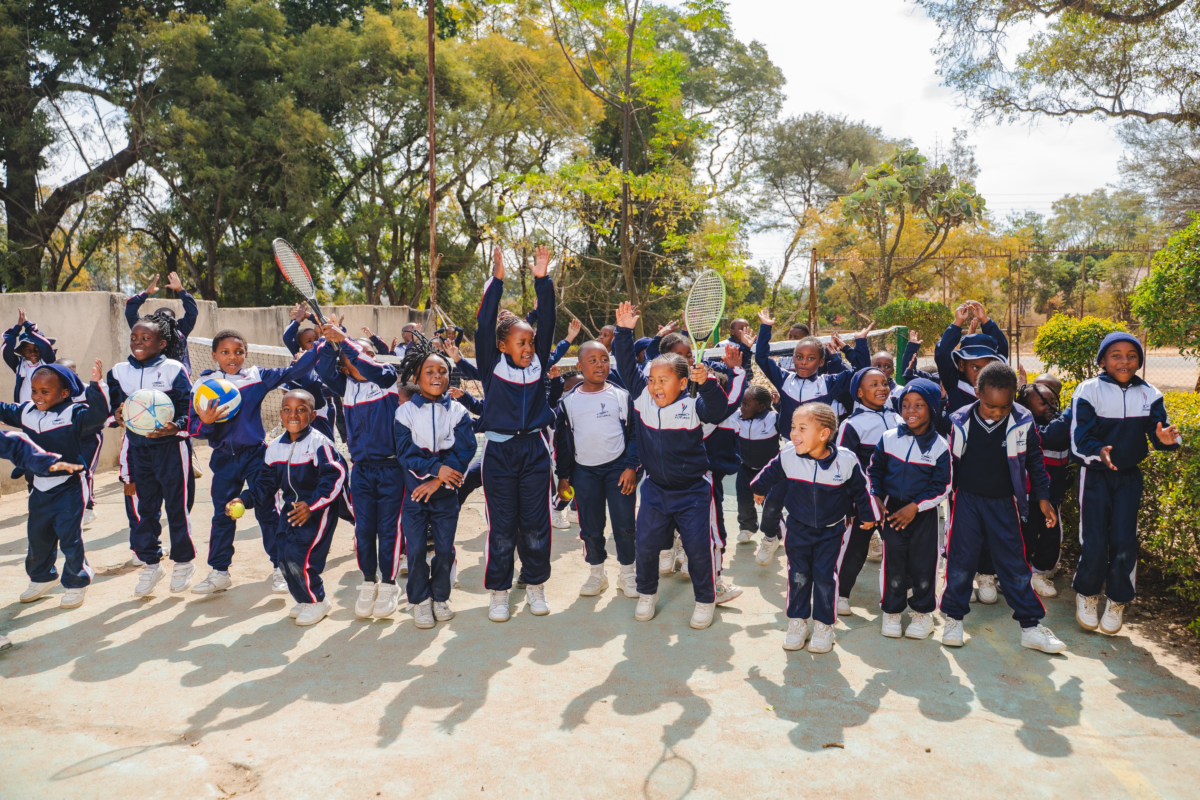Students playing Tennis
