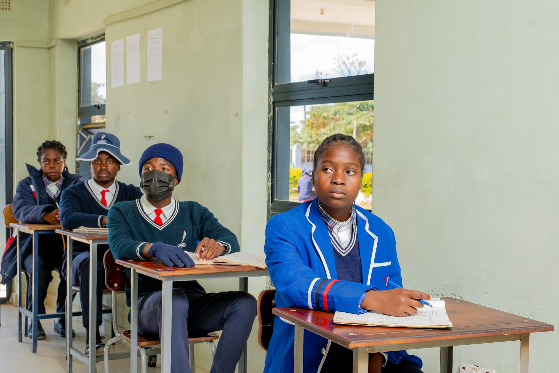 Students engaged in secondary school activities