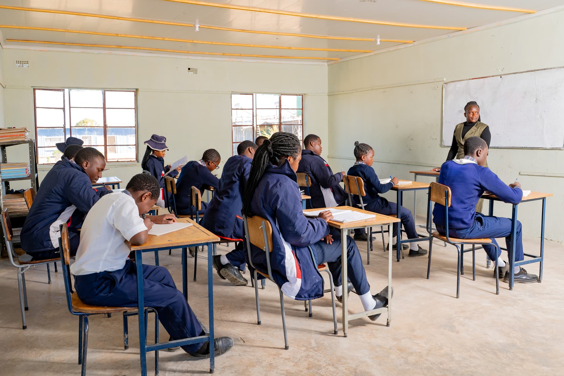 Secondary school students in class