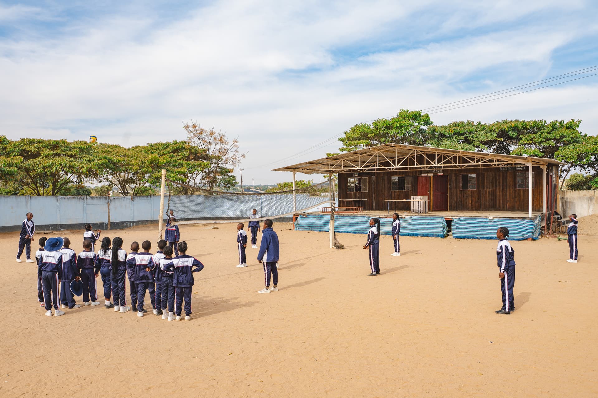 Secondary students taking part in sports