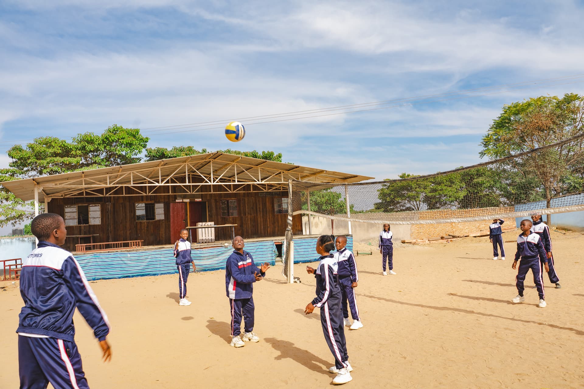 Sports action on the school field